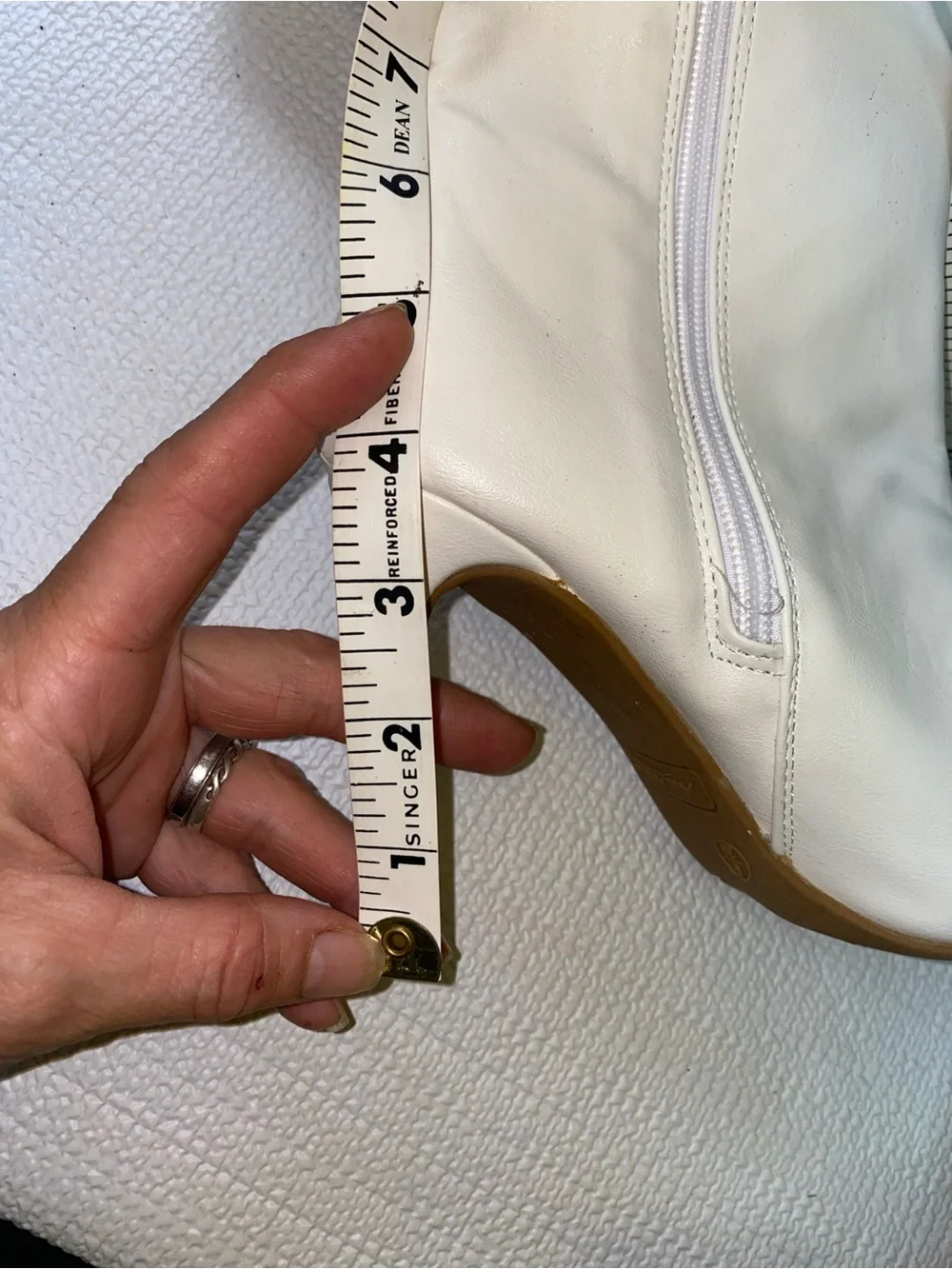 Anne Michelle Tall White High Heel Boots  Size 6